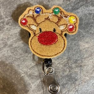 Rudolph The Red Nosed Reindeer Felt Badge Reel